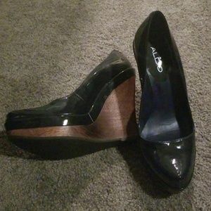 Navy blue wedge heel size 7.5